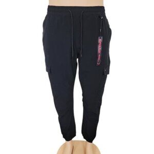 Nick Danger Men's Black Super Flex Drawstring Casual Cargo Jogger Pants Size 36